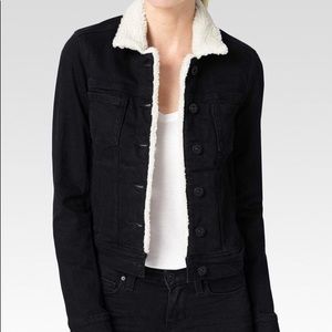 PAIGE Aspen Semi-Cropped Denim & Sherpa Jacket